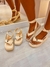 Sandália Flat Casual Tiras Grossa Fivela Sal e Pimenta - loja online