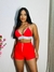 Conjunto Top Cropped e Short Letreiro Feminino Sal e Pimenta