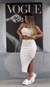 Conjunto Bubu Tricot Canelado Blusinha Cropped Saia Midi na internet