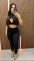 Conjunto Top E Calça Feminino 3d Tecido Canelado Blogueira Sal e Pimenta