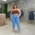 Calça Jeans Feminina Plus Size Skinny Cós Alto Com Lycra Sal e Pimenta - comprar online