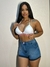 Short Jeans lycra cós alto Elastico Letreiro Cintura alta Sal e Pimenta