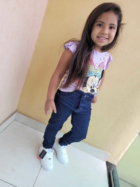 Calça jeans com lycra menina infantil juvenil Pimenta Doce
