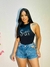 Short Jeans Feminino Cintura Alta Barra Desfiada Hot Pants
