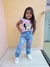 Calça Jeans estampada menina infanto juvenil Pimenta Doce - Atelie Charmosinha