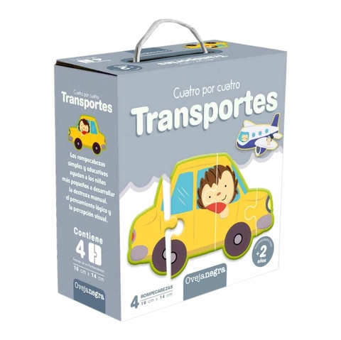 Cuatro por cuatro: Transportes- Puzzle 4 piezas - comprar online