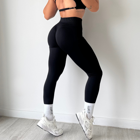 Calza Zoe seamless Negro (Con frunce) - comprar online