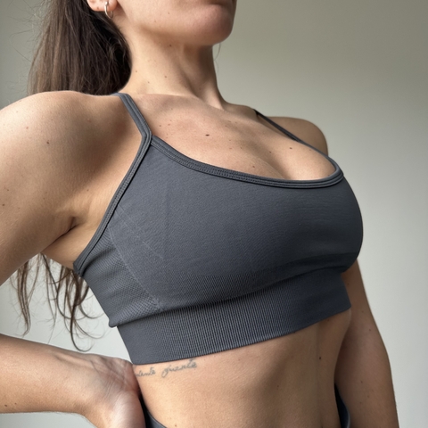 Top bretel Julie Seamless Gris topo