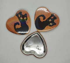 Imagen de Botón en forma de corazón - Gatitos