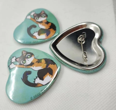Botón en forma de corazón - Gatitos - OrenJuiceArt
