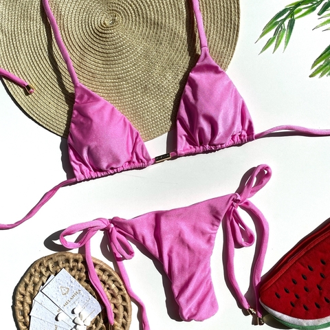 Biquíni Cortininha- Rosa Sorvete