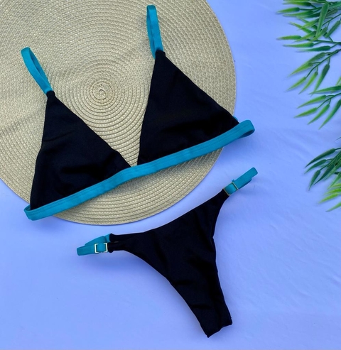Biquíni Sea- Preto com Verde Água
