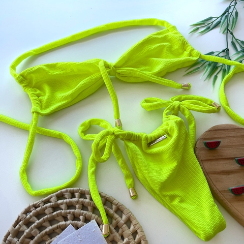 Biquíni Vicky- Amarelo Neon Texturizado