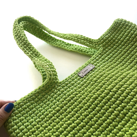 Bolsa crochê verde M
