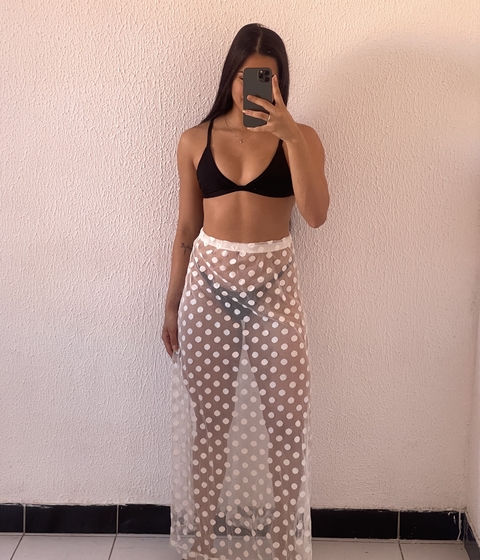Saia Barrada- Branca - comprar online