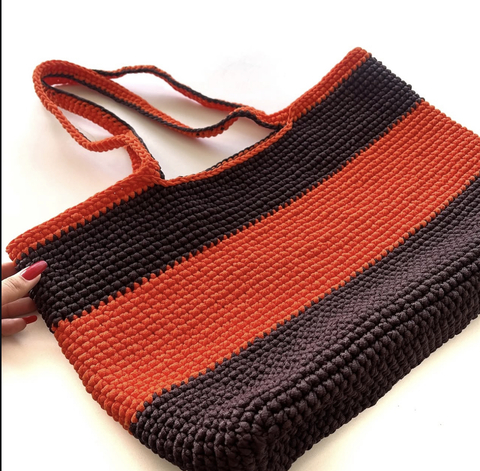 Bolsa crochê bicolor GG