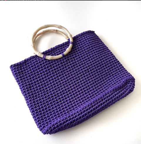 Bolsa crochê lilás P