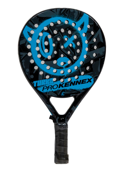 Paleta de pádel Prokennex Turbo Blue, diseño moderno en azul y negro.