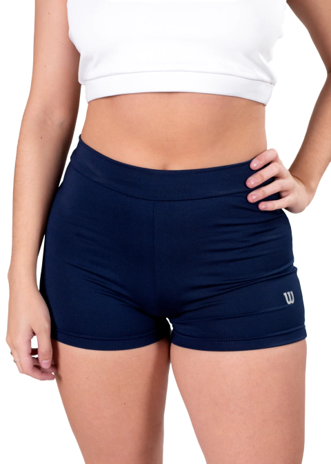 Short Wilson Training Mujer XVIII de color azul oscuro.