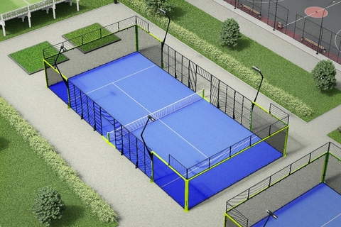 Vista aérea de una cancha de pádel Classic Elite de PADELAR con diseño llave en mano