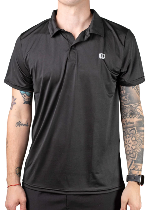 Chomba deportiva Wilson Training CIV negra para hombre, ideal para entrenamientos y actividades deportivas.