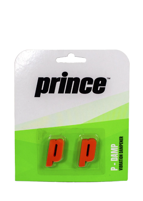 Antivibrador Prince Premier P-Damp x2 en su empaque original, accesorio deportivo para raquetas de tenis.