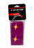 Muñequera Starvie X2 en empaque original, color morado con diseño de estrella amarilla.