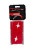 Muñequera Starvie X2 en empaque, color rojo con logo blanco.