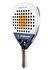 Paleta de pádel Bullpadel Vertex 04 APA Mundial con diseño innovador y colores blanco y azul.