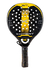 Paleta de pádel Kombat Osorno de diseño moderno y colores negro y amarillo.