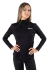 Remera térmica Babolat 1/2 Zip para mujer en color negro.