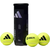 Tubo de pelotas Adidas Dubai ED con tres pelotas de tenis amarillas.