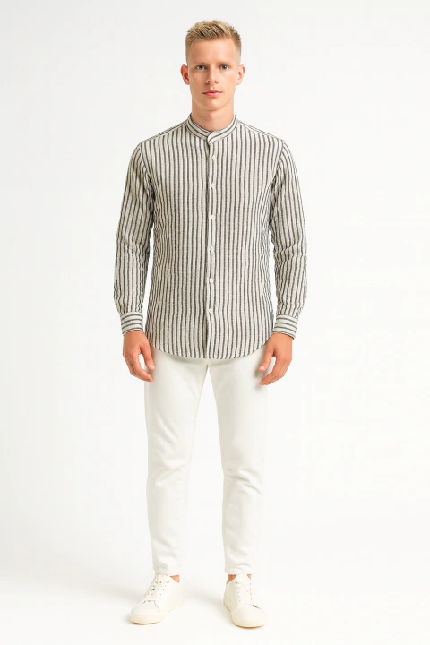 camisa de lino rayada art 1375