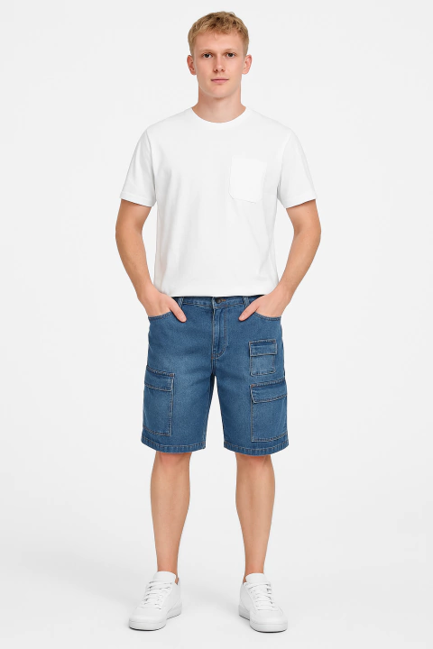 bermuda cargo de jean art 6524 - comprar online