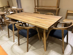 Imagen de Mesa griego Petiribi macizo 200x100 + 6 sillas Bali tapizadas