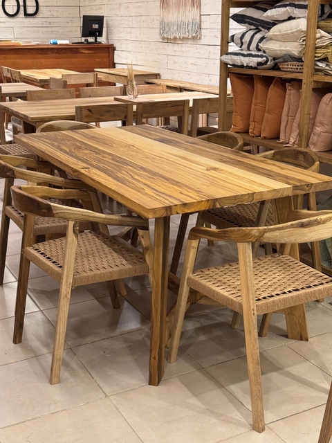 Mesa modelo griego 2.00x1.00 Petiribi macizo + 6 sillas bali kraft - comprar online