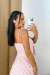 Vestido listrado Bali rosa - Loja Carol Castro