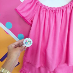 Imagem do Conjunto Infantil Rosa em Tecido Viscose