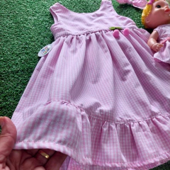 Imagem do Vestido Infantil Xadrez Rosa - Tecido 100% algodão