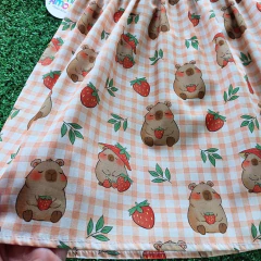Vestido Baby Capivara Moranguinho - Tamanhos 6 meses a 2 anos - comprar online