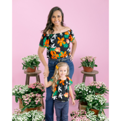 Imagem do Kit tal mãe tal filha - Blusa Ciganinha Borboleta Azul