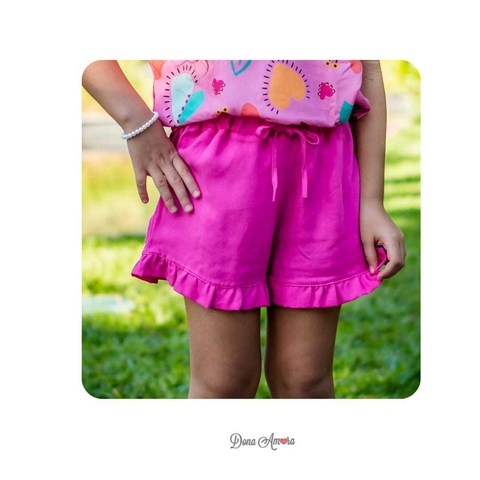 Short Luna Infantil - Tecido Viscose - Tam. 2 a 10