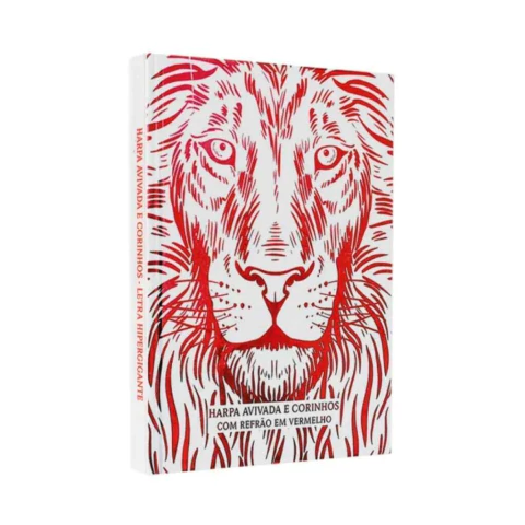 Harpa Avivada e Corinhos Letra Hiper Gigante Brochura Leão Branco