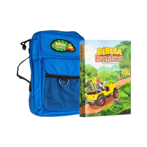Bíblia Aventura para crianças, NVI, edição especial com bolsa azul, Leitura Perfeita