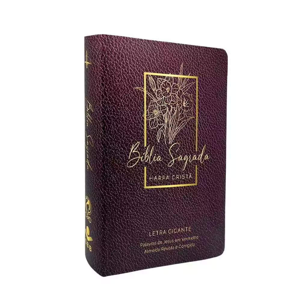 Bíblia Sagrada com Harpa Cristã Popular Letra Gigante Floral