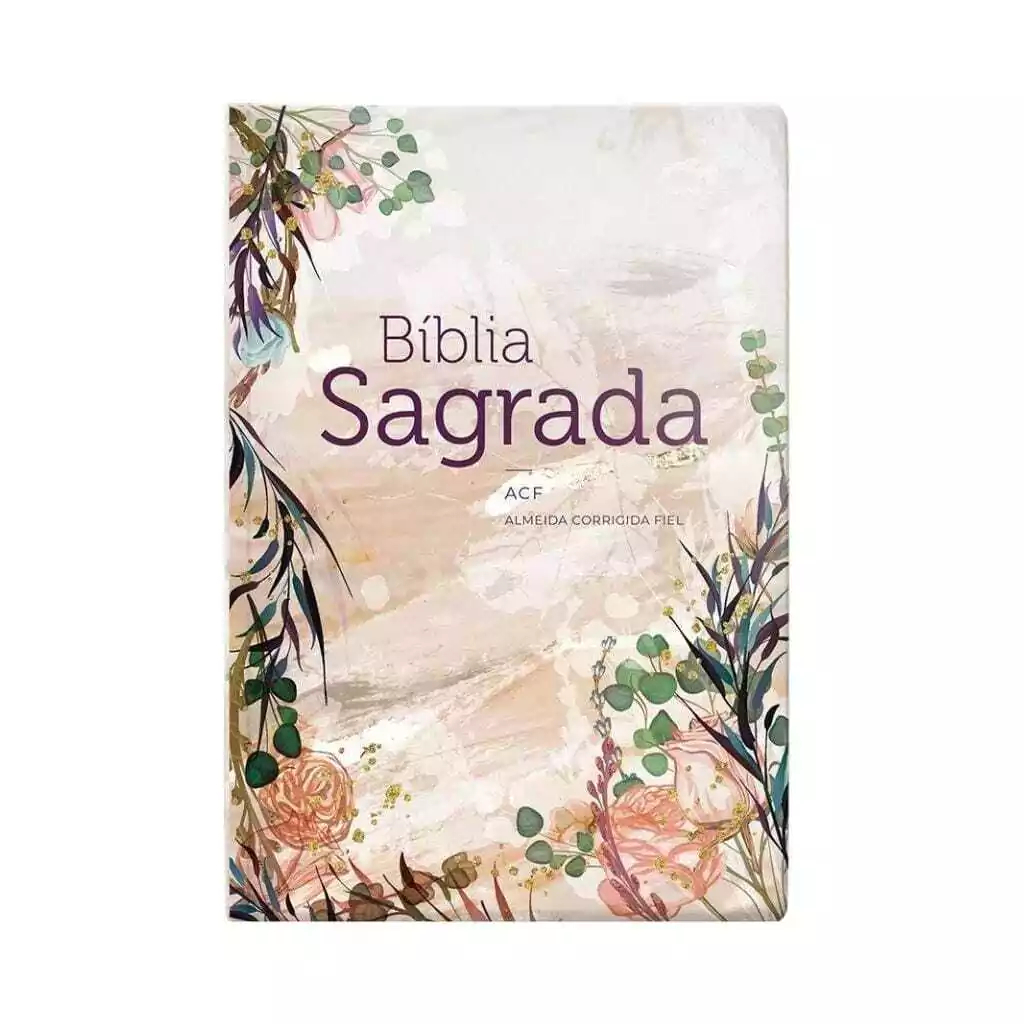 Bíblia Sagrada Semi Luxo Flor Marmorizada ACF