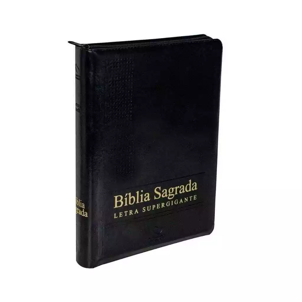 Bíblia Sagrada Letra Supergigante Preta Capa Zíper NAA