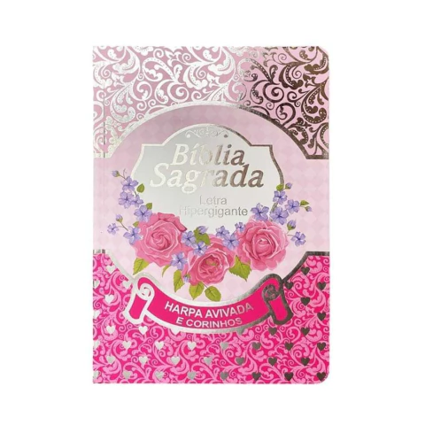 Bíblia Sagrada com Harpa Avivada Hiper Gigante Laminada Pink ARC