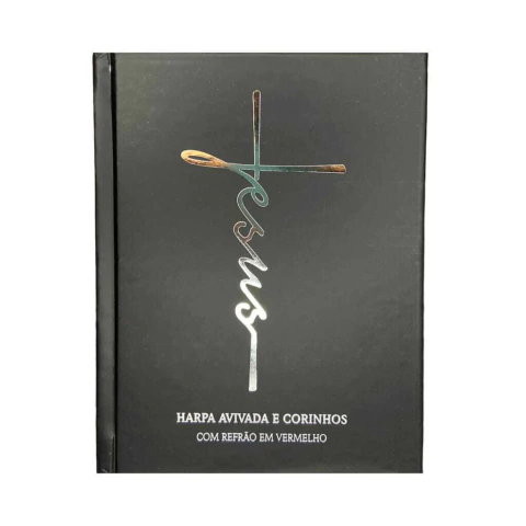 Harpa Avivada e Corinhos Letra Gigante Capa Dura Jesus Preta
