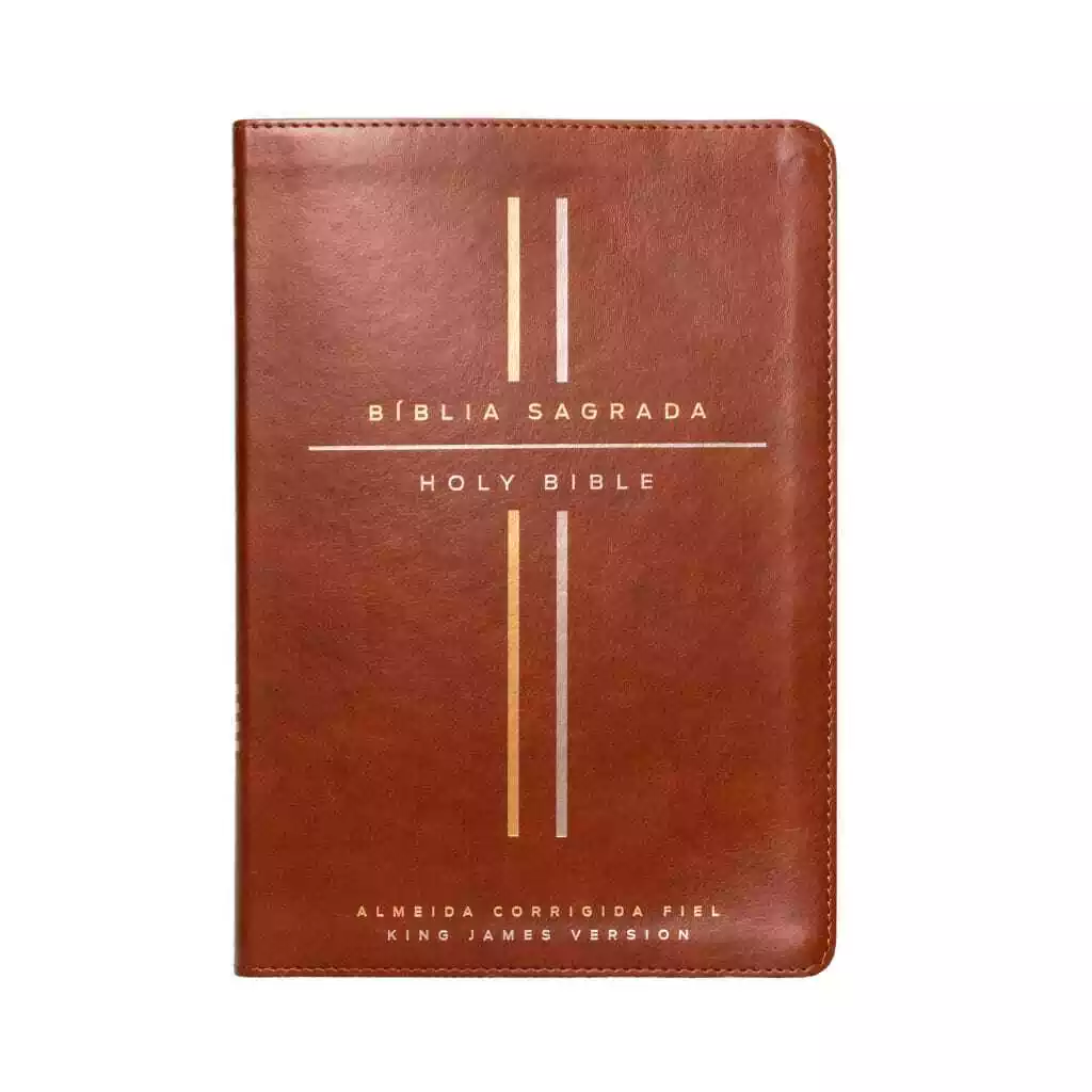 Bíblia Sagrada Bilíngue ACF/KJV Couro Marrom